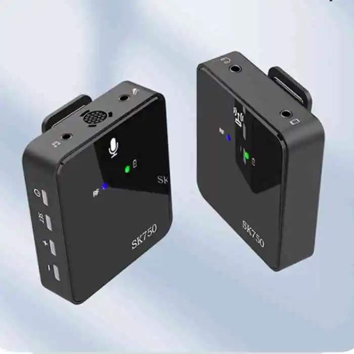 SK750 Wireless Lavalier  Microphone  for Phone DSLR Camera Smartphone 2.4GHz Wireless Mic Recording for Vlog